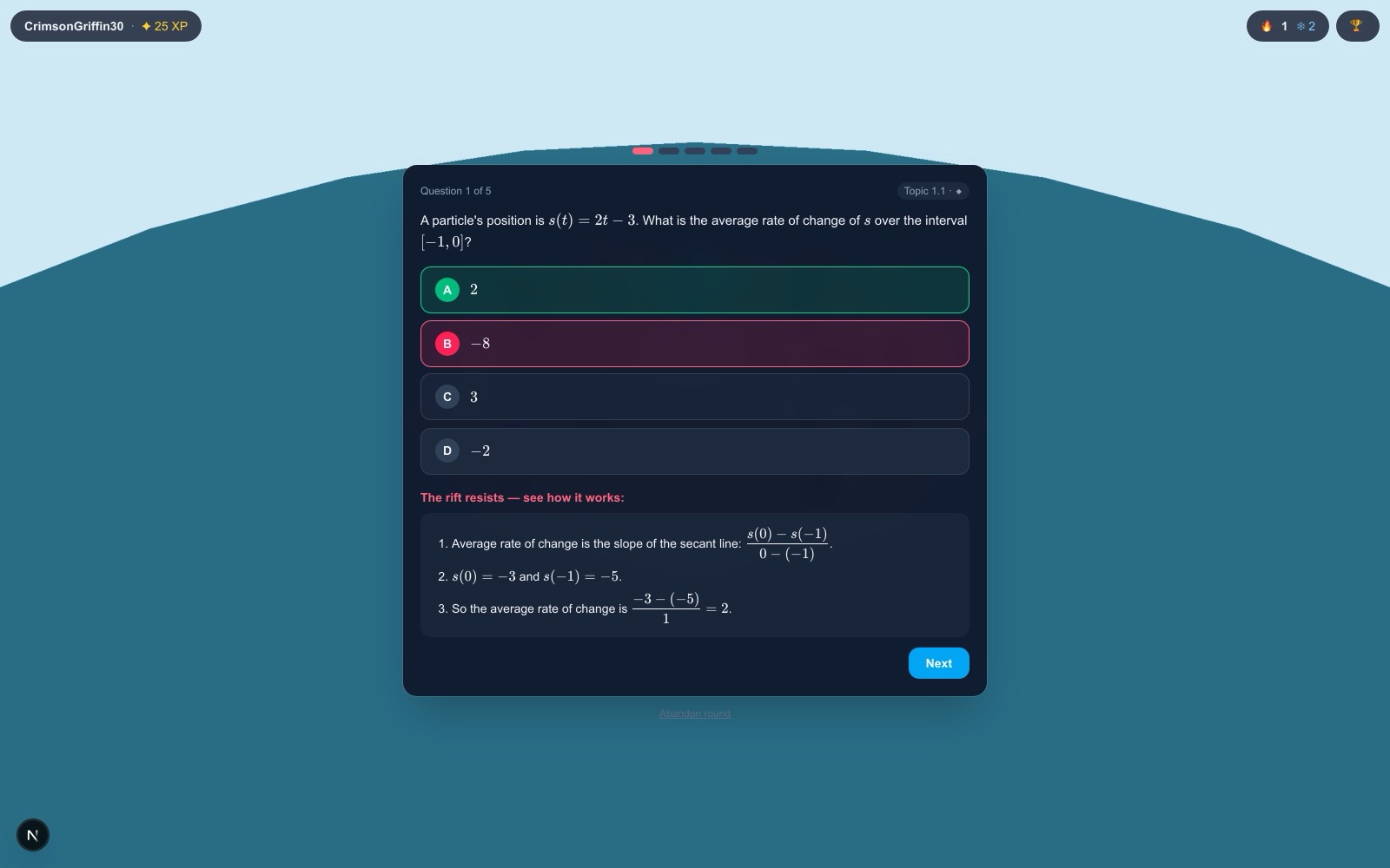 A rift question with its worked solution